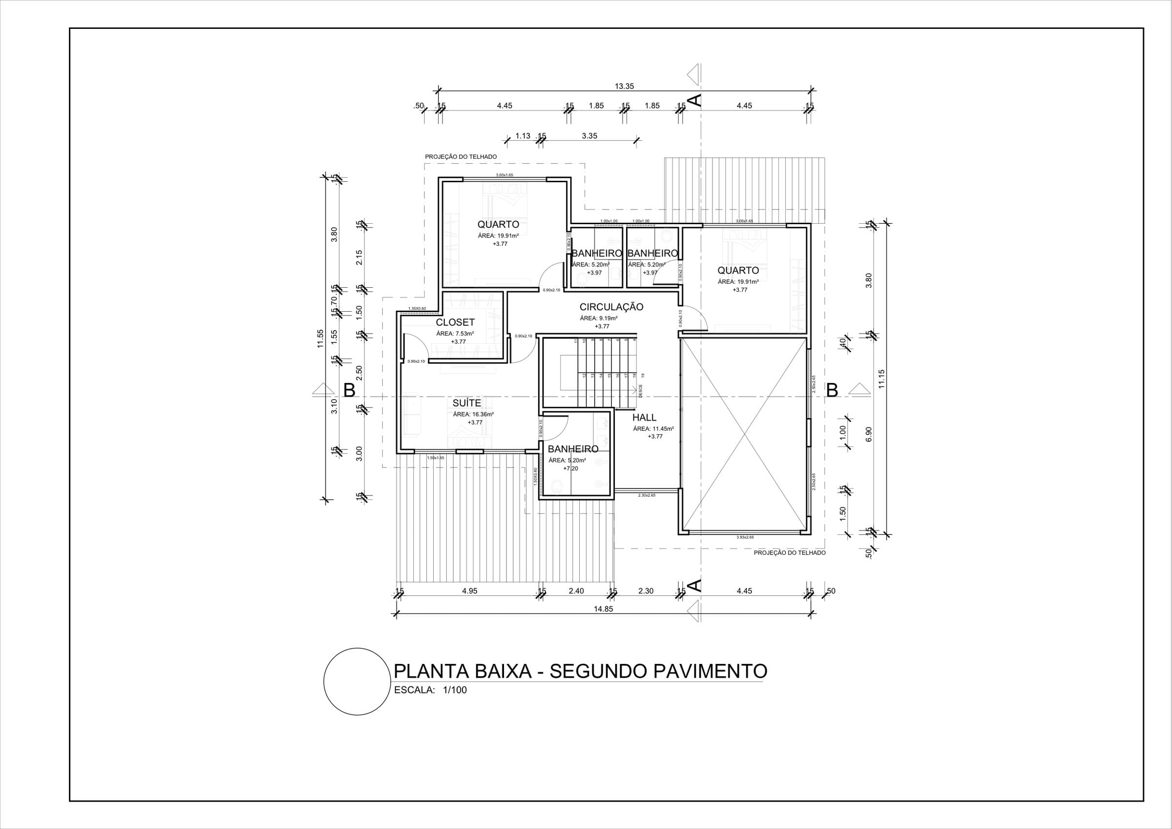 Two-Storey Family House — Upper floor plan