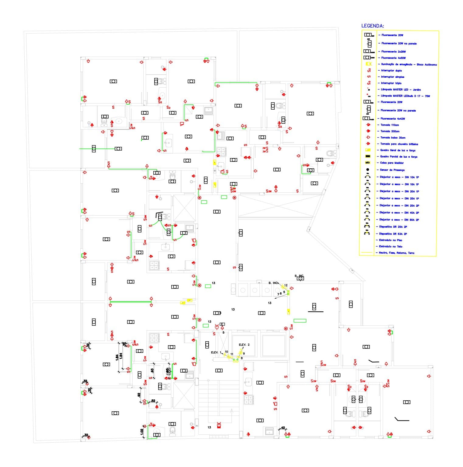 Residential Tower Coordination — Electrical design, typical floor