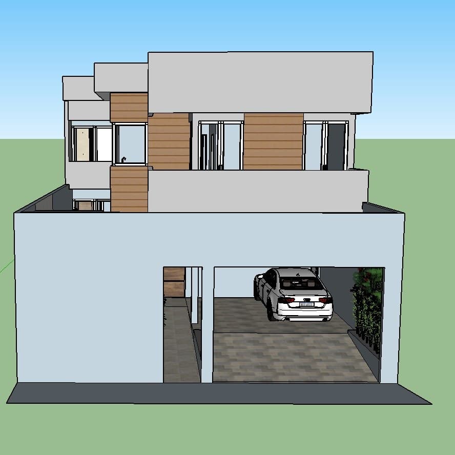 Volta Redonda Residence — Front view of the entrance